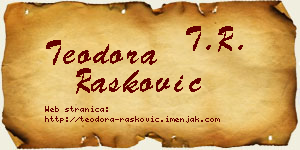 Teodora Rašković vizit kartica